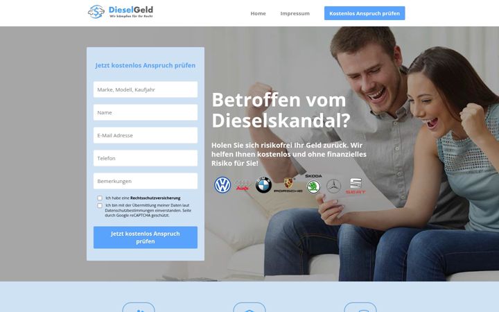 Screenshot of dieselgeld.com