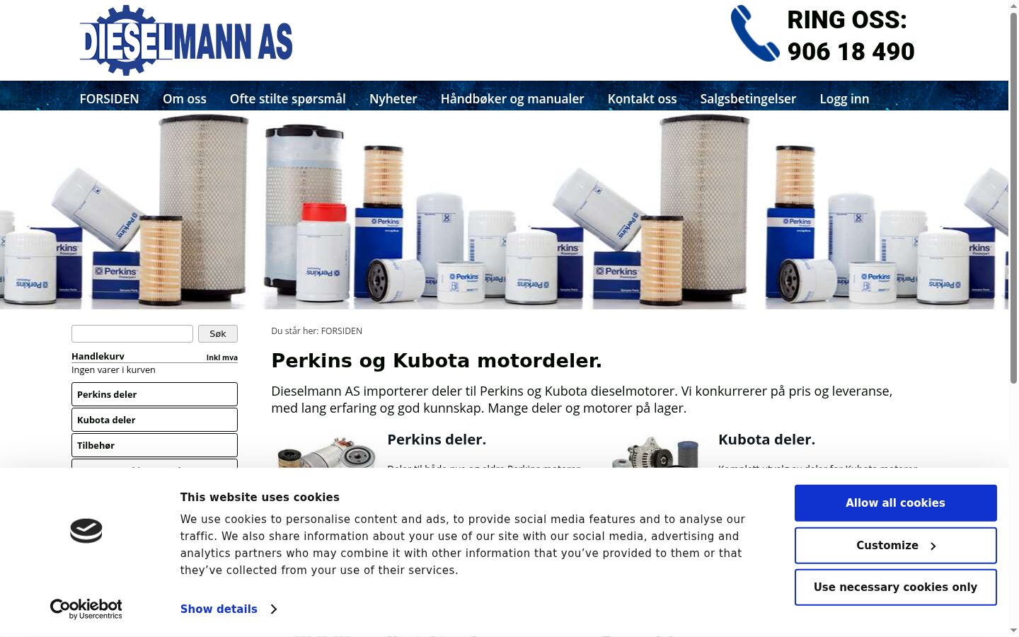 Screenshot of the consent banner shown before any interaction