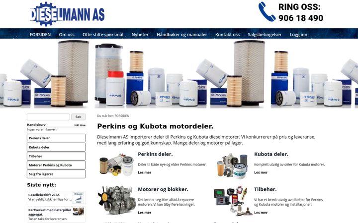 Snímek obrazovky dieselmann.no