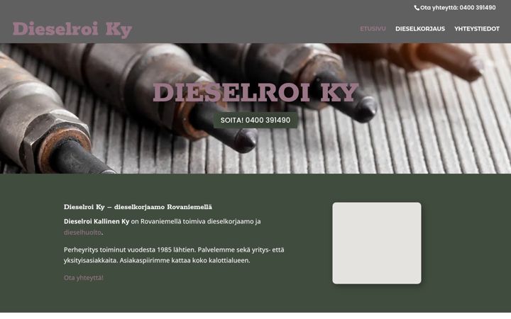 Skærmbillede af dieselroi.fi