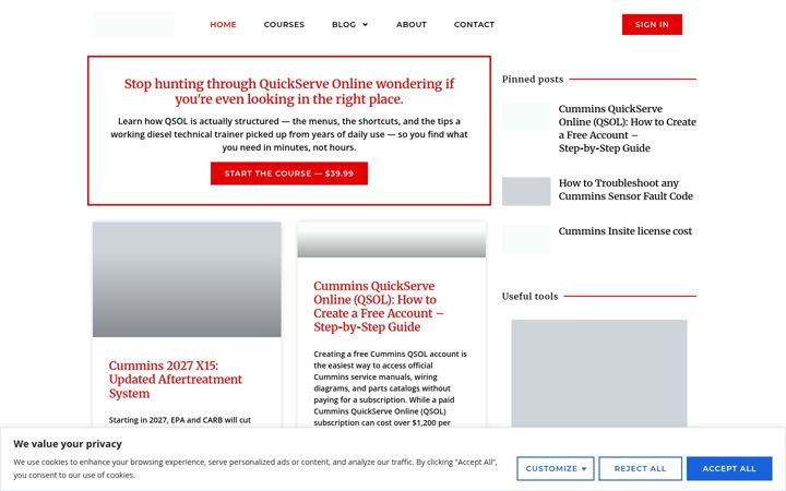 Screenshot di dieseltraining.net