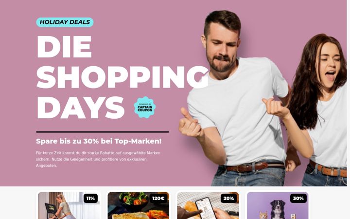 Screenshot von dieshoppingdays.de