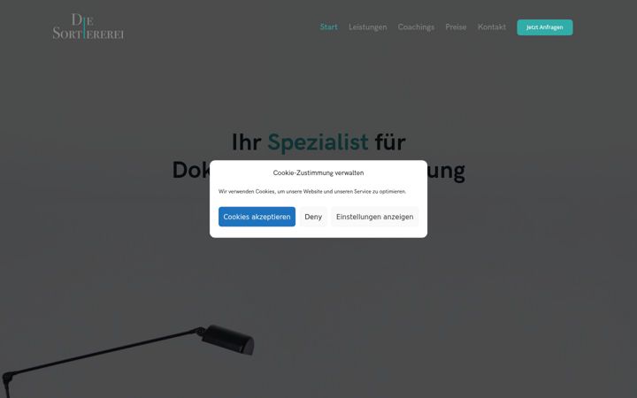 Screenshot von diesortiererei.de