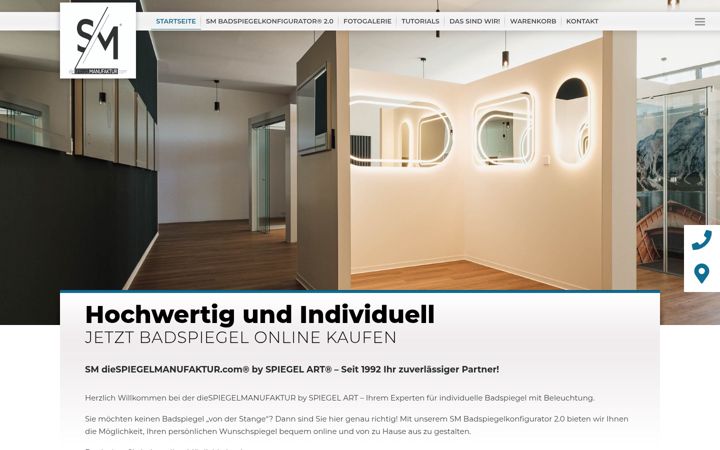 Screenshot of diespiegelmanufaktur.com