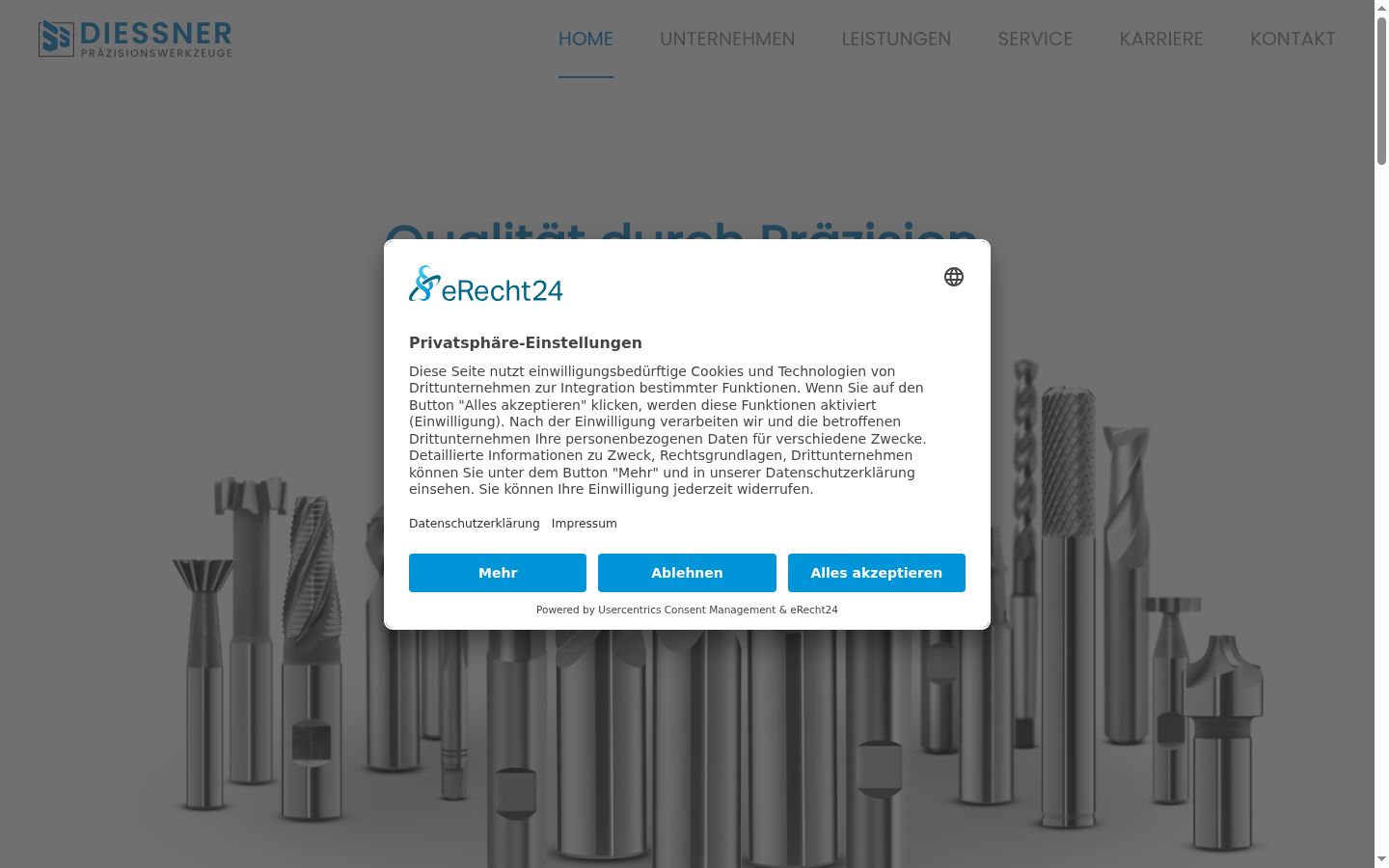 Képernyőkép a bármilyen interakció előtt megjelenő hozzájárulási bannerről