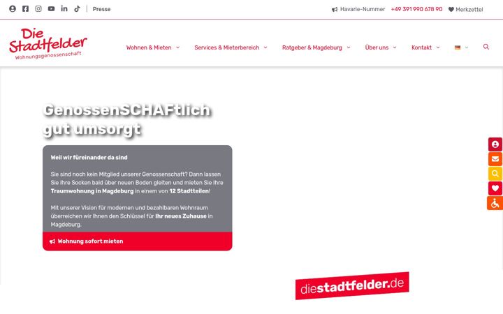 Screenshot von diestadtfelder.de