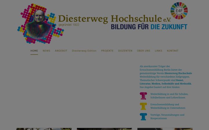 Skærmbillede af diesterweghochschule.de