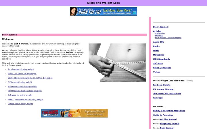 Screenshot of diet4women.com
