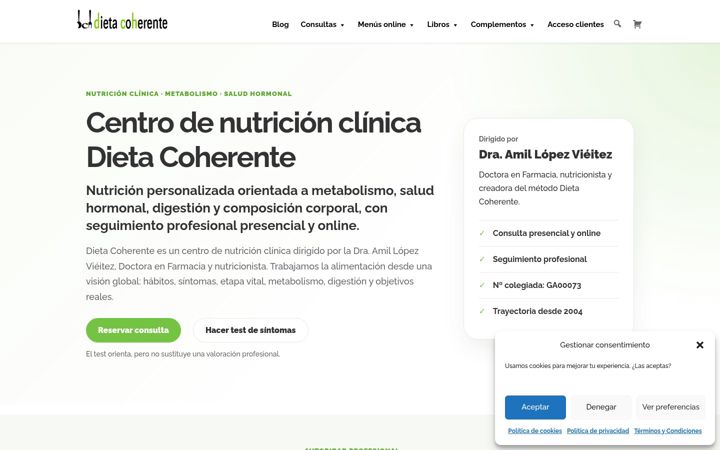 Screenshot of dietacoherente.com