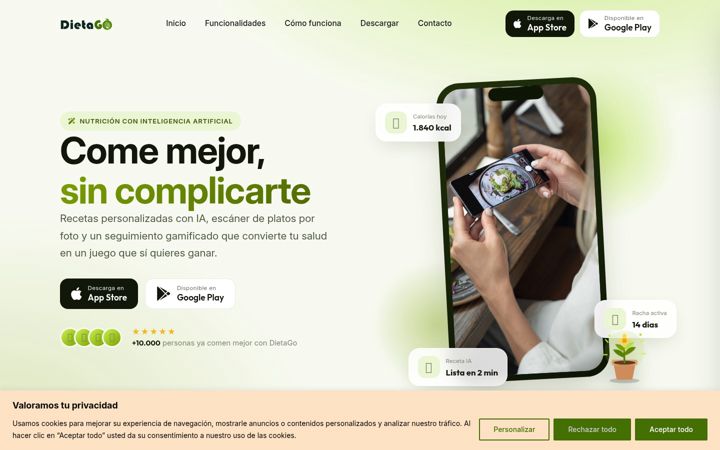 Screenshot of dietago.com