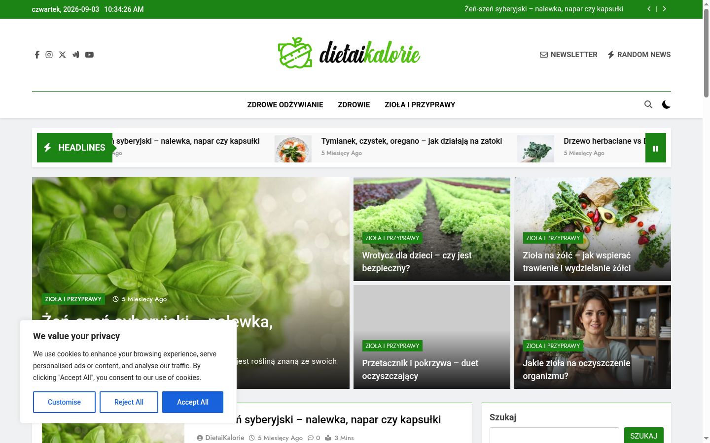 Zrzut ekranu banera zgody wyświetlanego przed jakąkolwiek interakcją
