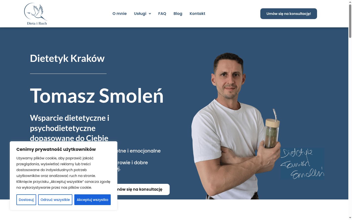 Zrzut ekranu banera zgody wyświetlanego przed jakąkolwiek interakcją