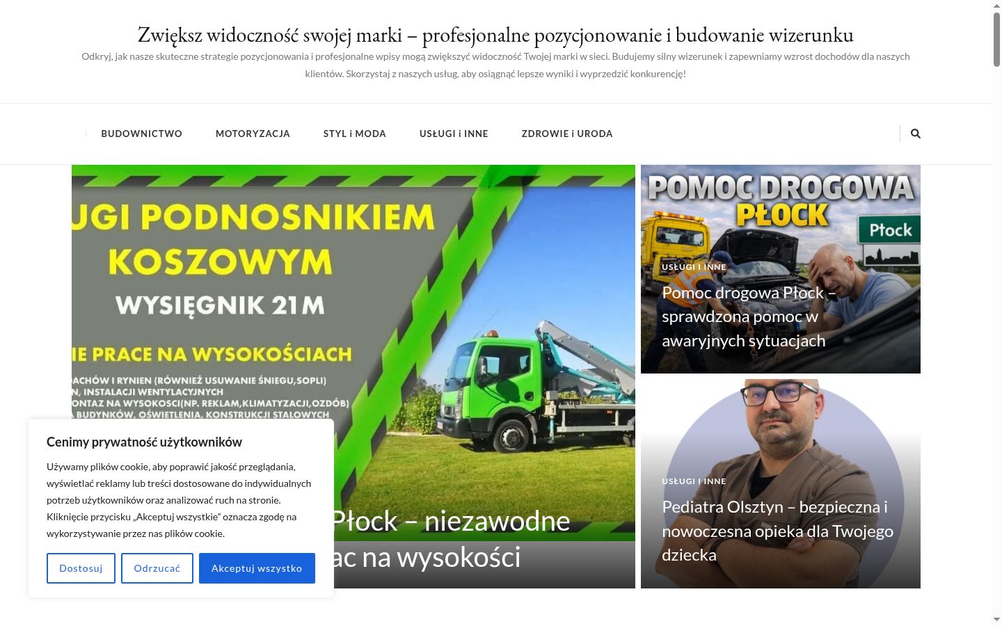 Zrzut ekranu banera zgody wyświetlanego przed jakąkolwiek interakcją
