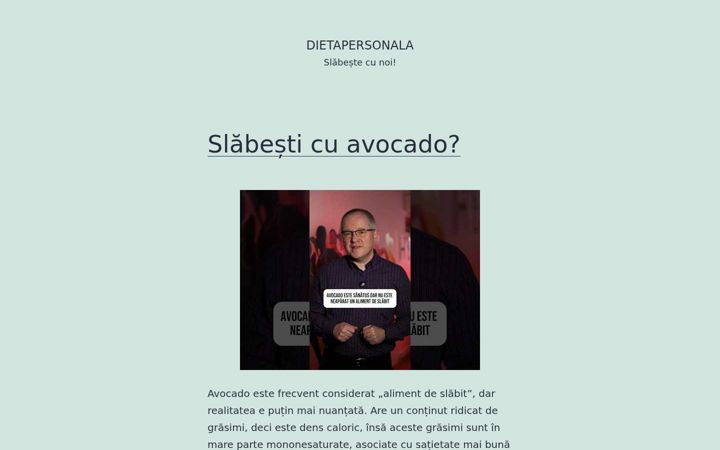 Screenshot of dietapersonala.ro