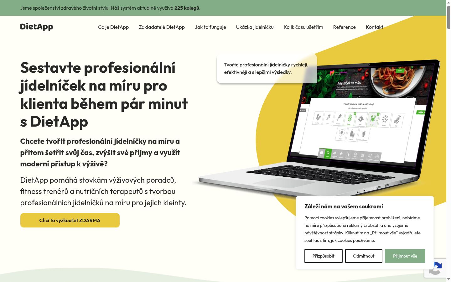 Screenshot del banner di consenso mostrato prima di qualsiasi interazione