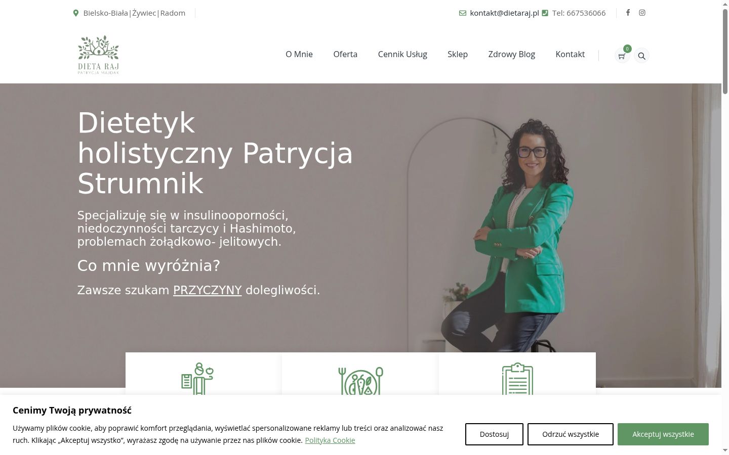 Zrzut ekranu banera zgody wyświetlanego przed jakąkolwiek interakcją