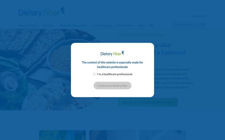 Screenshot of dietaryfiber.org