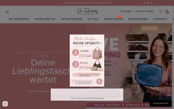Screenshot stránky dietaschenlady.de