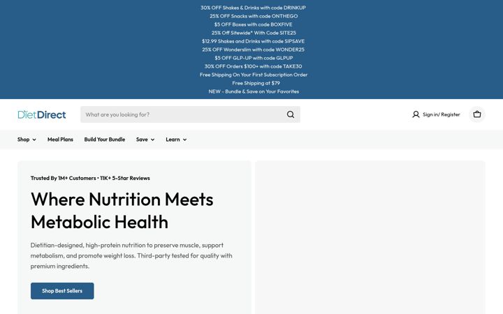 Screenshot of dietdirect.com