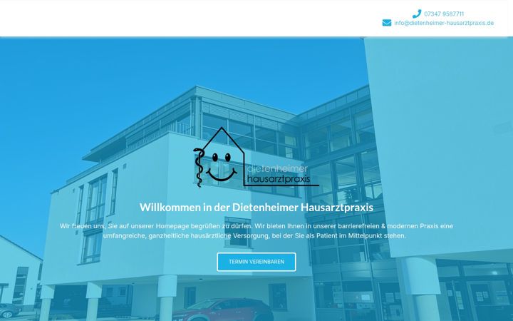 Screenshot stránky dietenheimer-hausarztpraxis.de