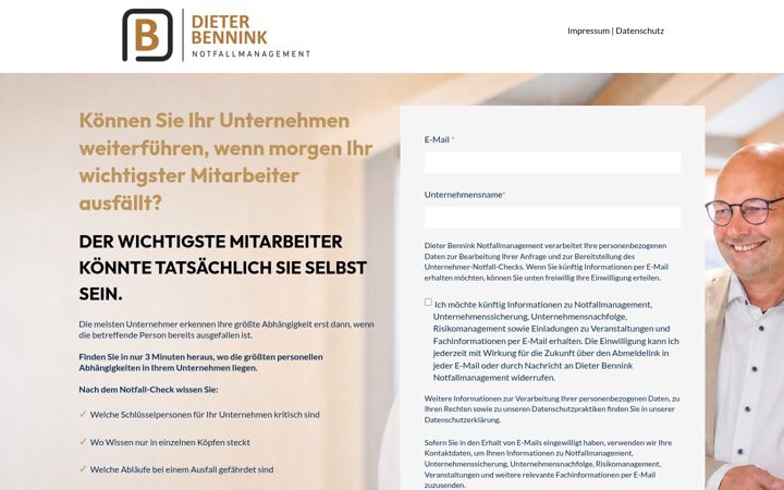 Screenshot of dieter-bennink.de