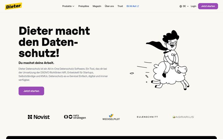 Screenshot stránky dieter-datenschutz.de