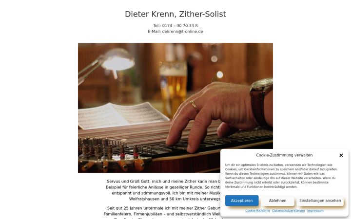 Screenshot stránky dieter-krenn.de
