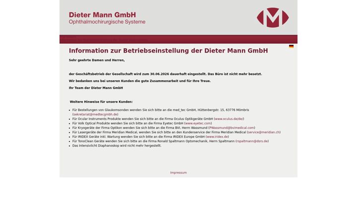 Screenshot ta' dieter-mann-gmbh.de