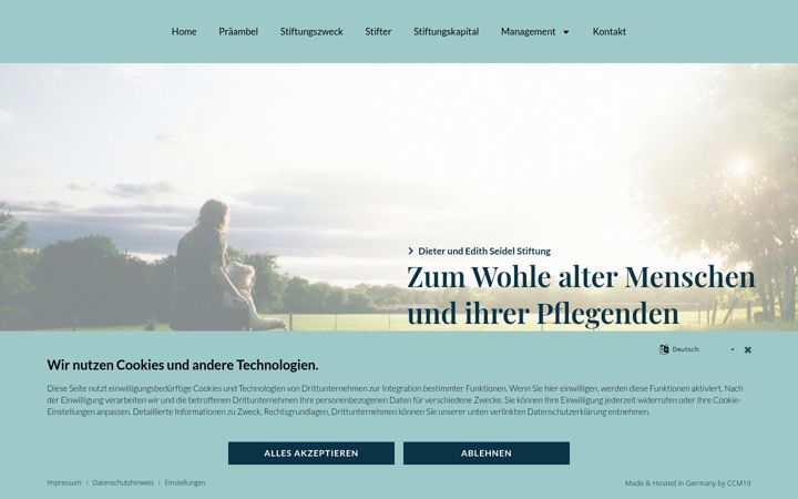 Screenshot of dieter-und-edith-seidel-stiftung.de
