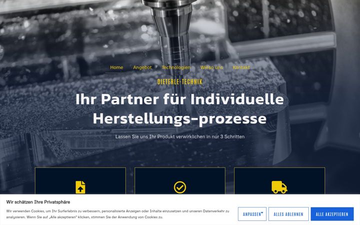 Screenshot of dieterle-technik.ch