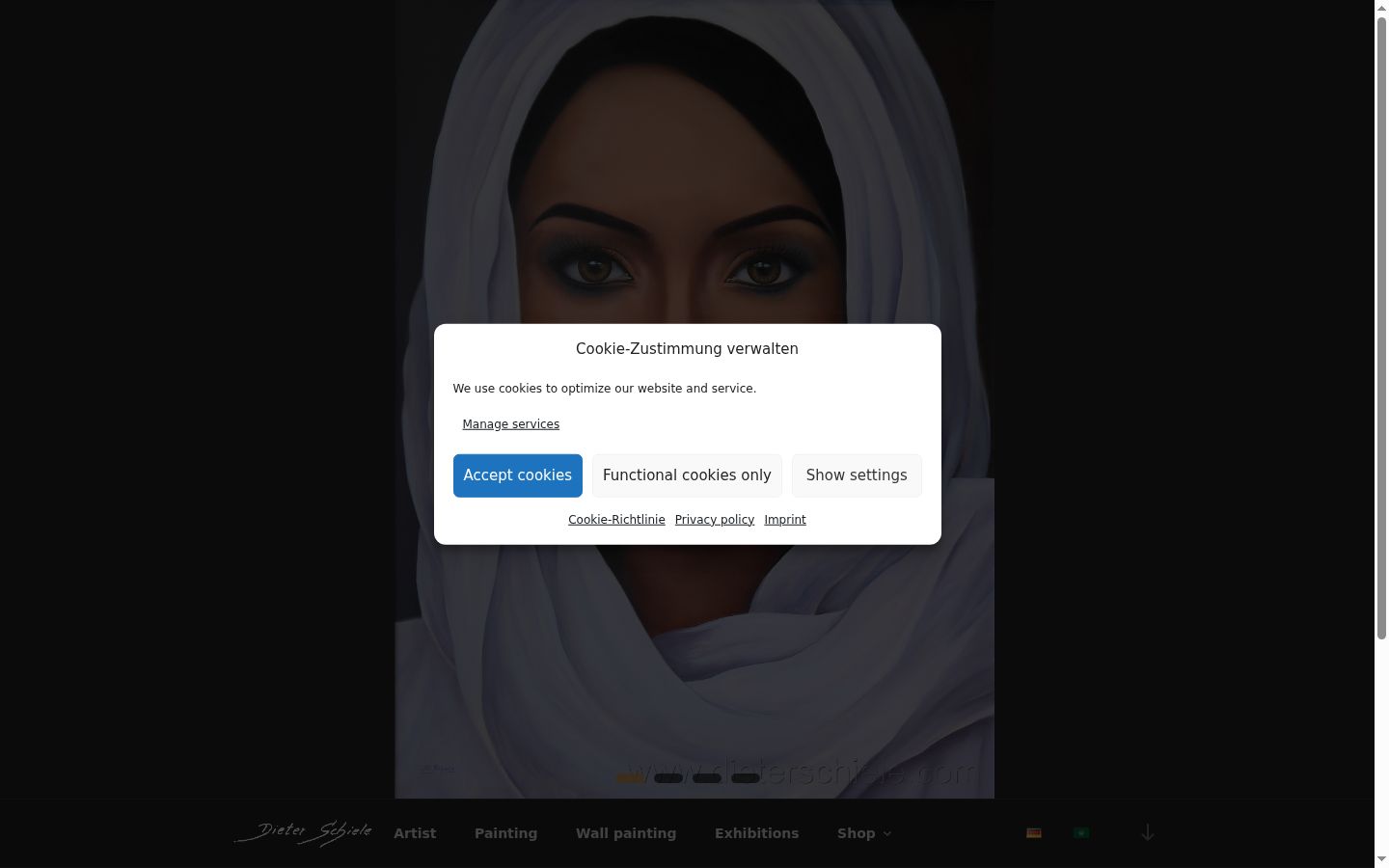 Screenshot del banner di consenso mostrato prima di qualsiasi interazione