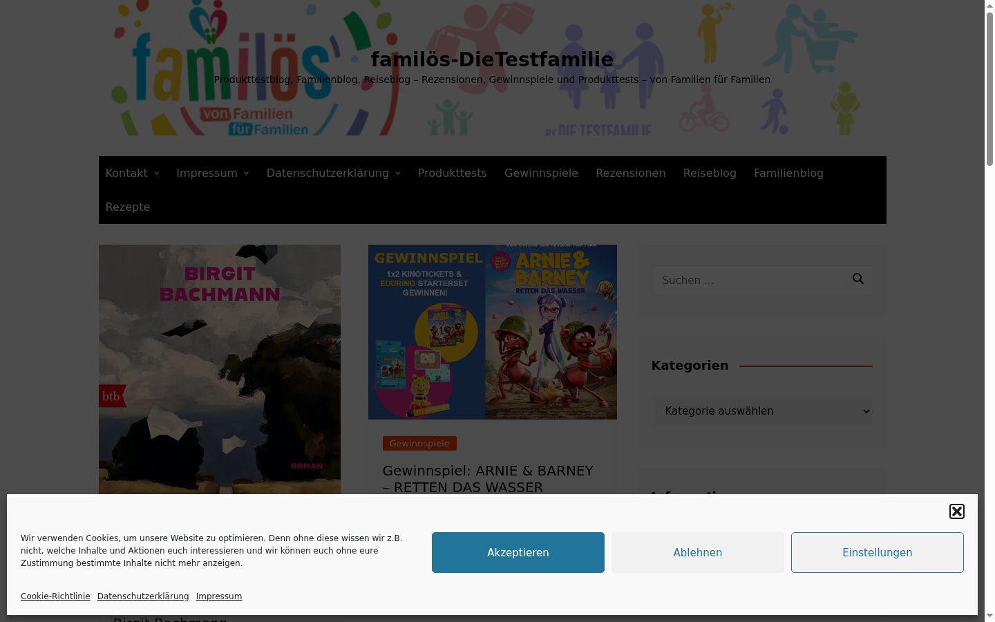 Skärmbild av samtyckesbannern som visades före någon interaktion