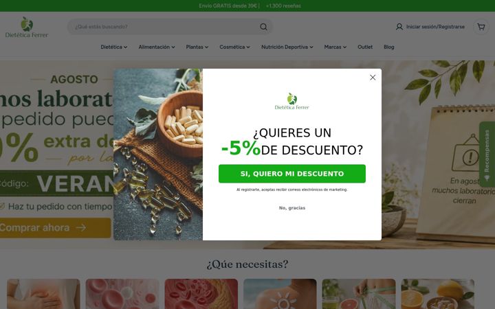 Screenshot of dieteticaferrer.com