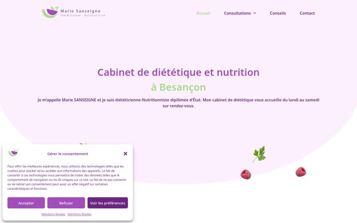 Screenshot of dieteticienne-besancon-sanseigne.com