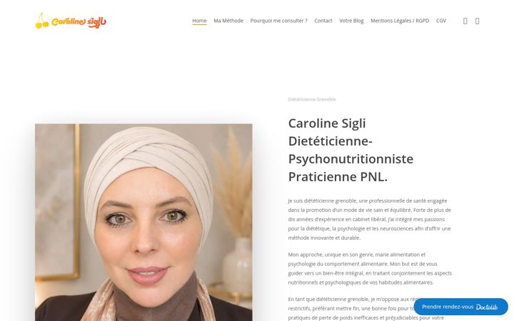 Екранна снимка на dieteticienne-grenoble.org