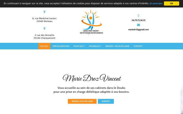 Screenshot of dieteticienne-nutritionniste-marie-droz-vincent.com