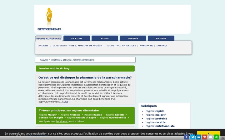 Ekrānuzņēmums no dieteticienne34.fr
