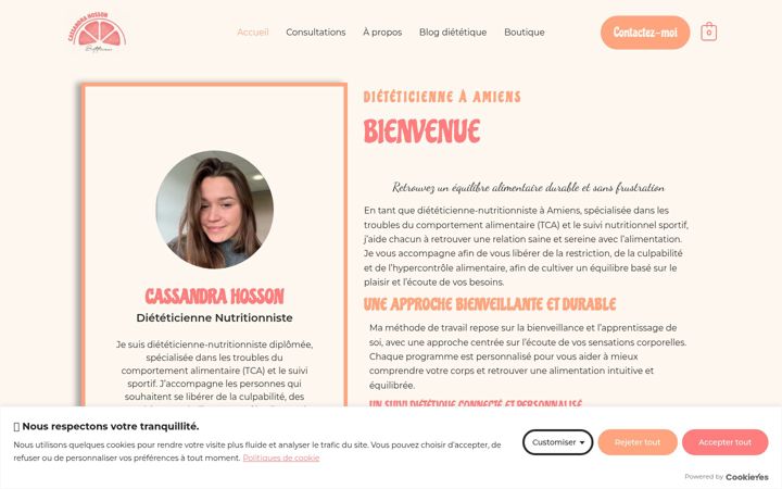Ekrānuzņēmums no dieteticienneamiens.fr