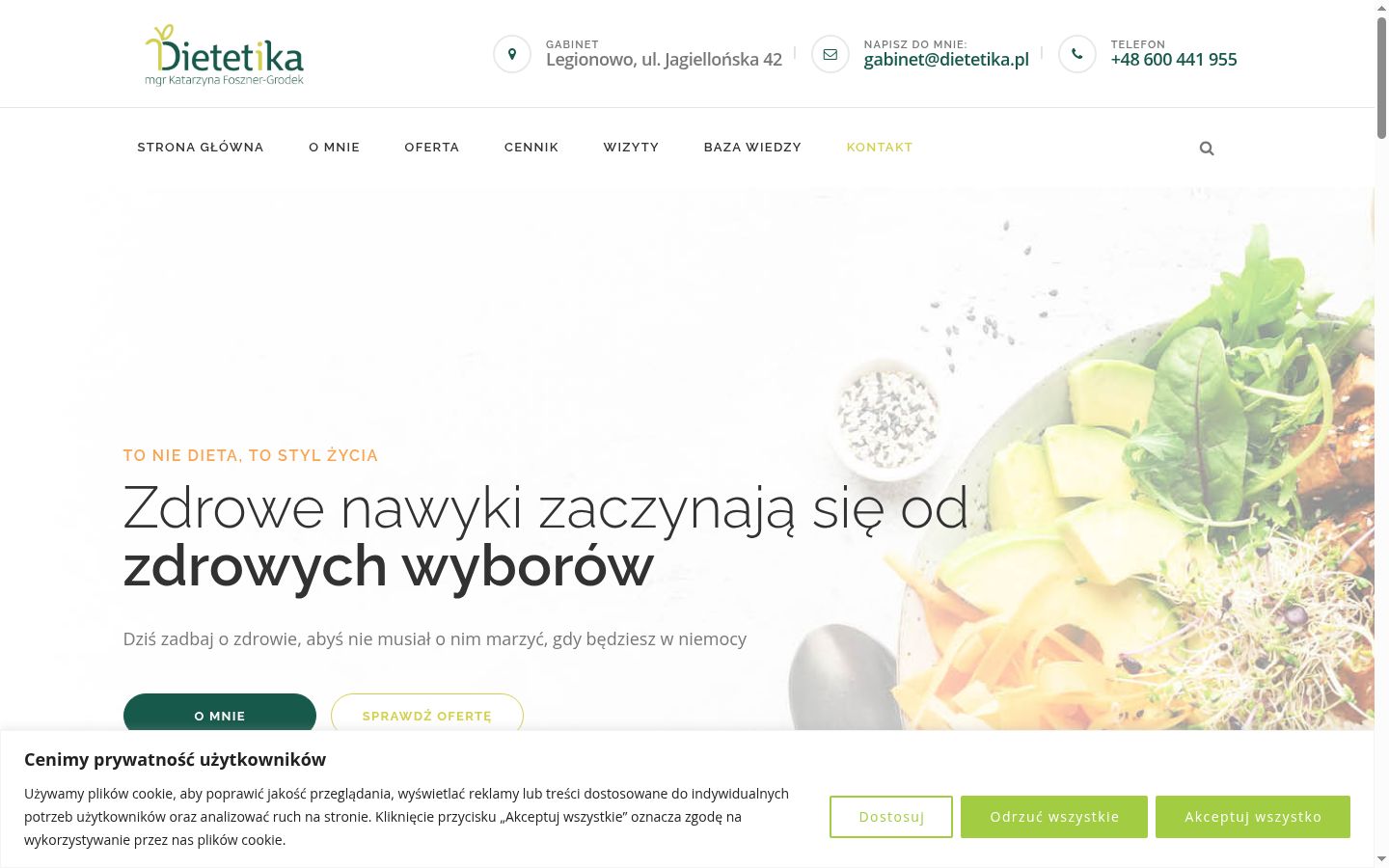 Zrzut ekranu banera zgody wyświetlanego przed jakąkolwiek interakcją