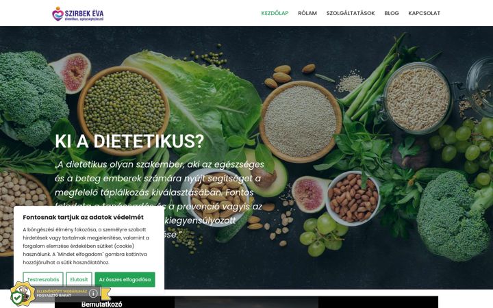 Screenshot of dietetikusveszprem.hu