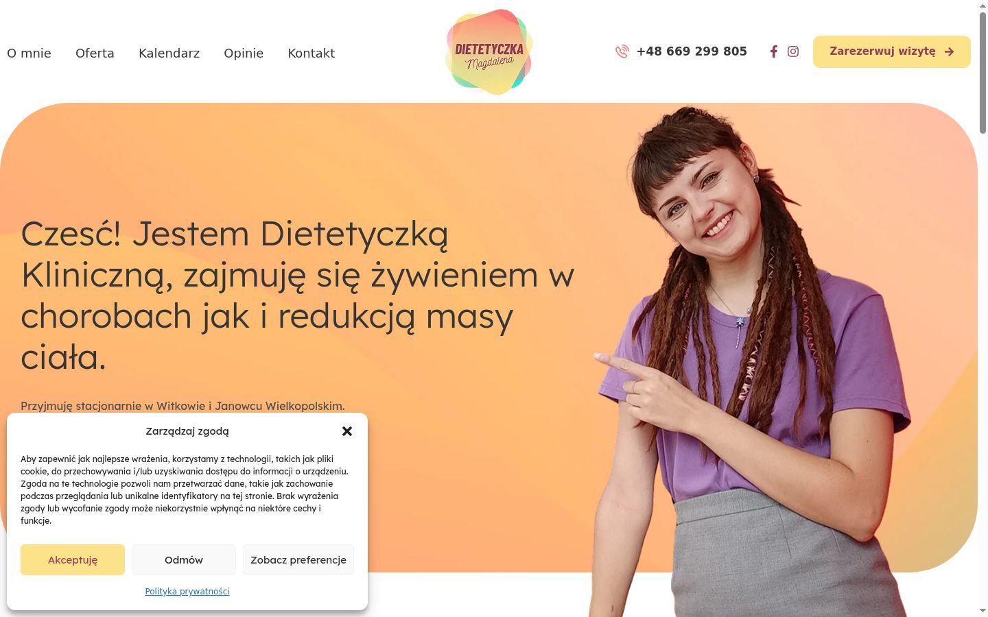 Zrzut ekranu banera zgody wyświetlanego przed jakąkolwiek interakcją