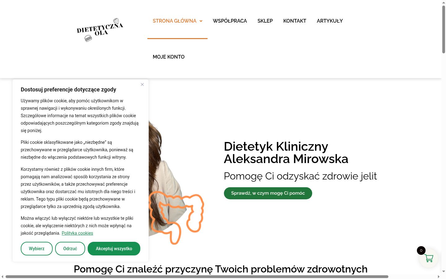 Zrzut ekranu banera zgody wyświetlanego przed jakąkolwiek interakcją
