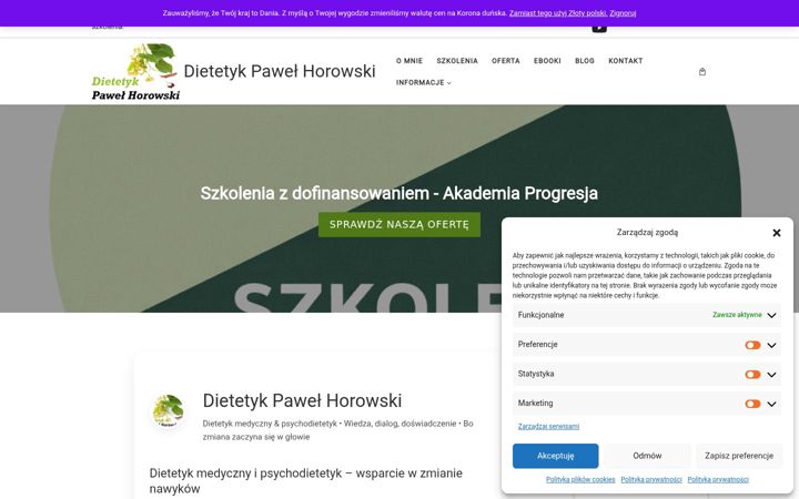 Snimka zaslona za dietetyk-horowski.pl