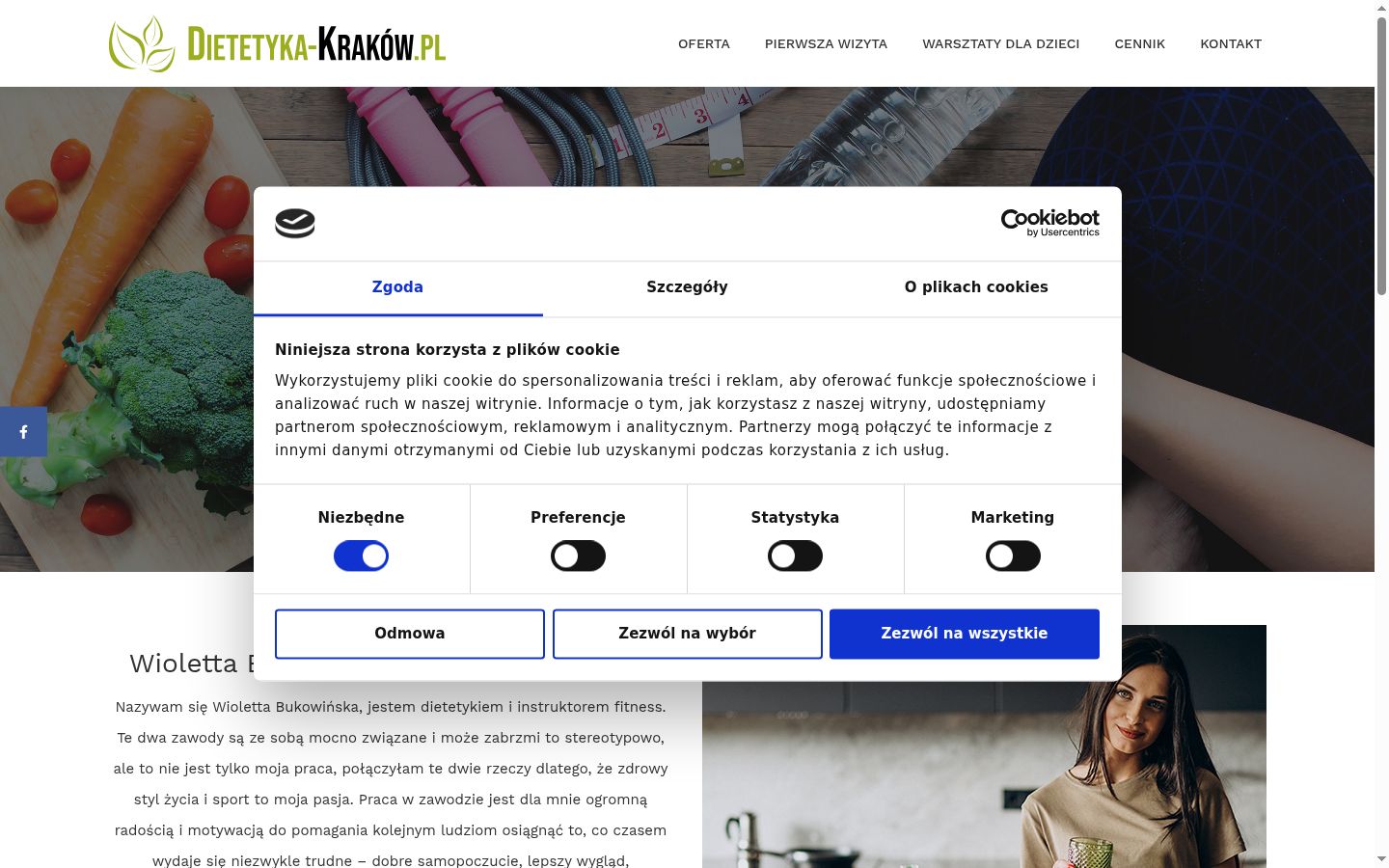Snimka zaslona bannera za privolu prikazanog prije bilo kakve interakcije