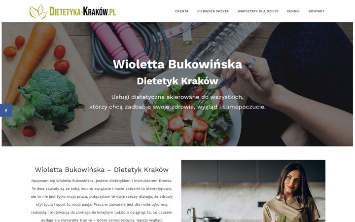 Snimka zaslona za dietetyka-krakow.pl