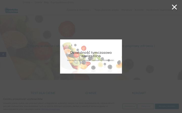 Екранна снимка на dietetykakliniczna.com.pl