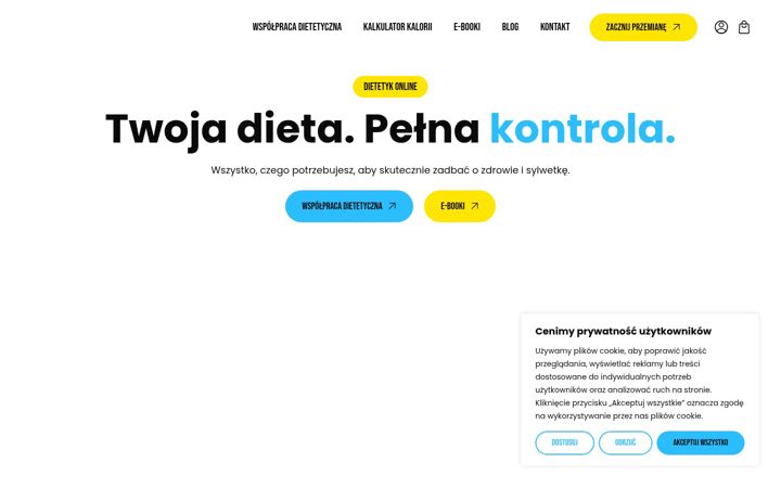 Екранна снимка на dietetykapodkontrola.pl