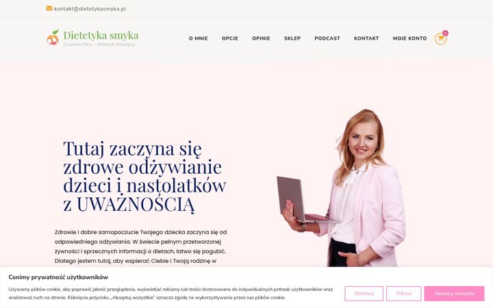 Екранна снимка на dietetykasmyka.pl