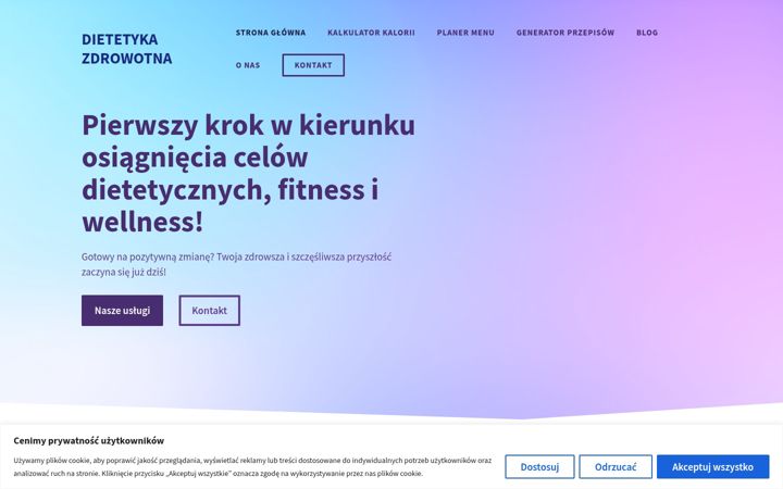 Екранна снимка на dietetykazdrowotna.pl
