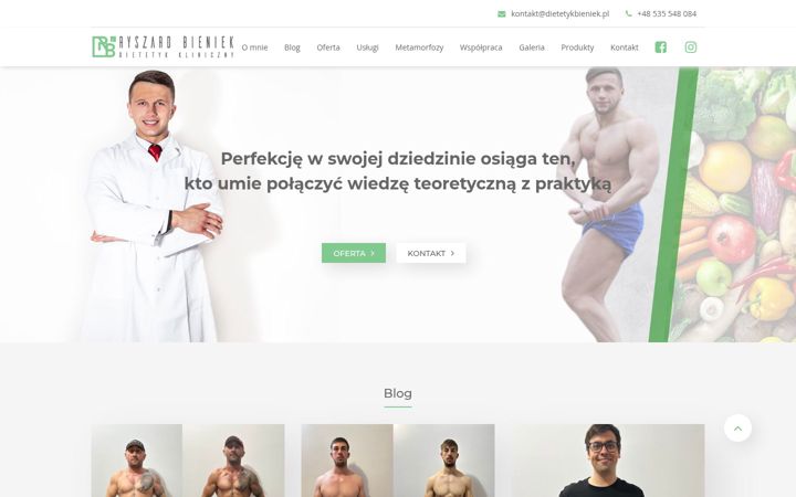Екранна снимка на dietetykbieniek.pl